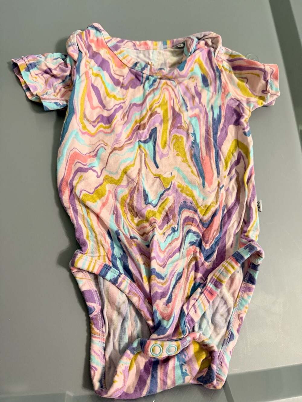 Play By Little Sleepies Pink Marble Swirl Bodysuit Size 12-18 Months